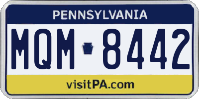 PA license plate MQM8442