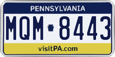 PA license plate MQM8443