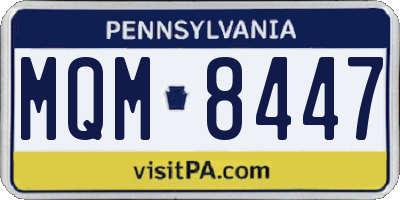 PA license plate MQM8447
