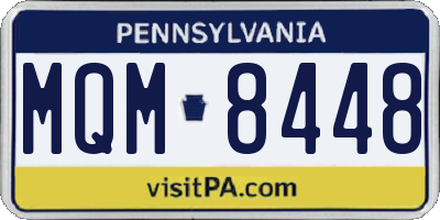 PA license plate MQM8448