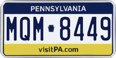 PA license plate MQM8449
