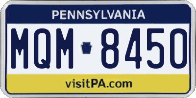 PA license plate MQM8450