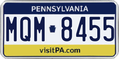 PA license plate MQM8455