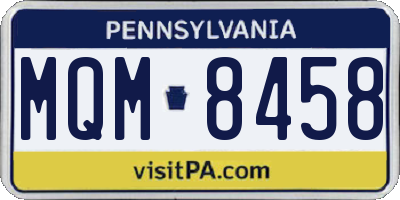 PA license plate MQM8458