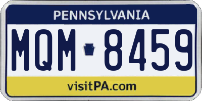 PA license plate MQM8459