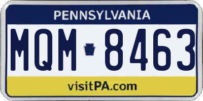 PA license plate MQM8463