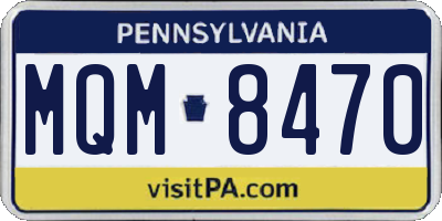 PA license plate MQM8470