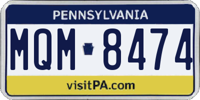 PA license plate MQM8474
