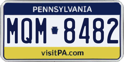 PA license plate MQM8482