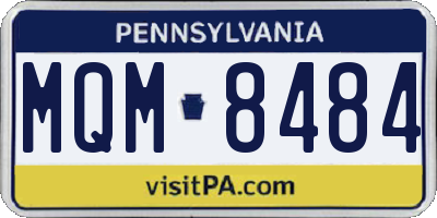 PA license plate MQM8484