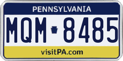 PA license plate MQM8485