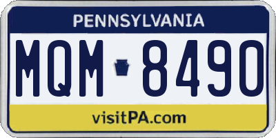 PA license plate MQM8490