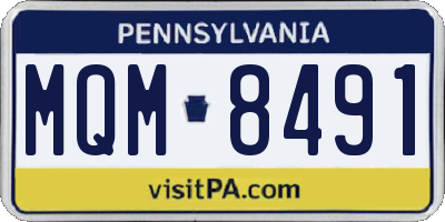 PA license plate MQM8491