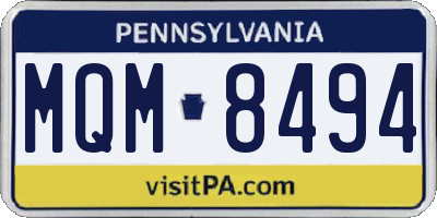 PA license plate MQM8494