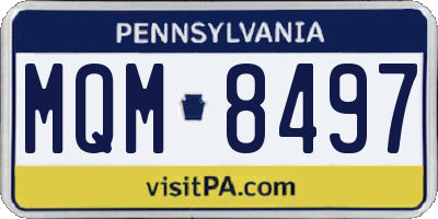 PA license plate MQM8497