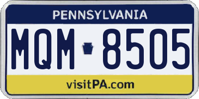 PA license plate MQM8505