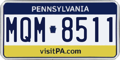 PA license plate MQM8511
