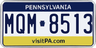 PA license plate MQM8513