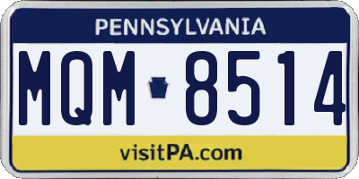 PA license plate MQM8514