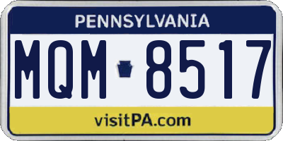 PA license plate MQM8517
