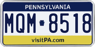 PA license plate MQM8518