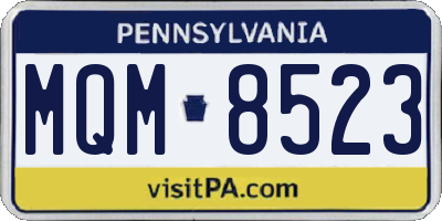 PA license plate MQM8523