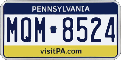 PA license plate MQM8524