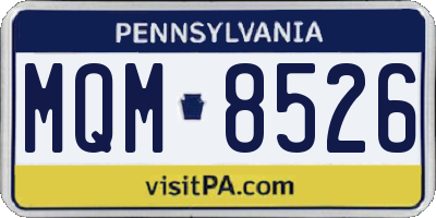 PA license plate MQM8526