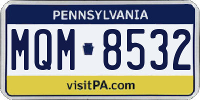 PA license plate MQM8532