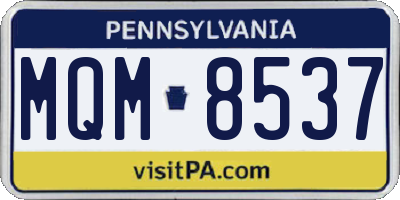 PA license plate MQM8537