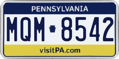 PA license plate MQM8542