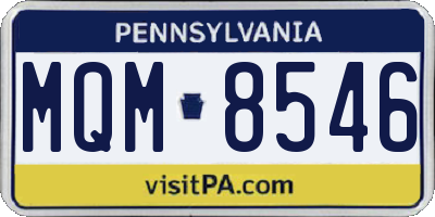 PA license plate MQM8546