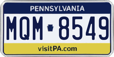 PA license plate MQM8549