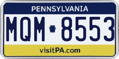 PA license plate MQM8553