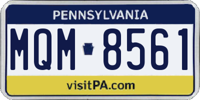 PA license plate MQM8561