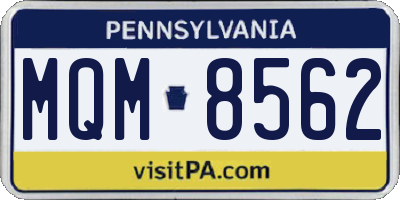 PA license plate MQM8562