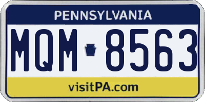 PA license plate MQM8563