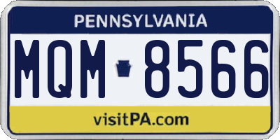 PA license plate MQM8566