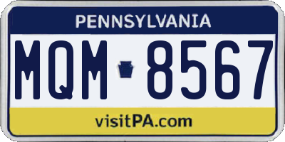 PA license plate MQM8567