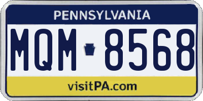 PA license plate MQM8568