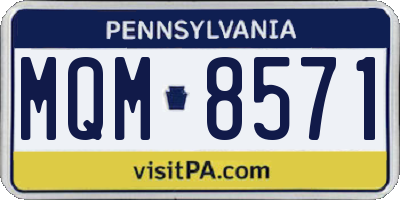 PA license plate MQM8571