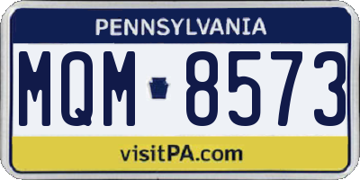 PA license plate MQM8573