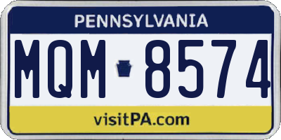 PA license plate MQM8574