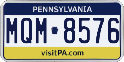 PA license plate MQM8576