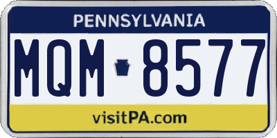 PA license plate MQM8577