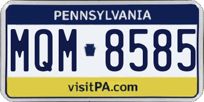 PA license plate MQM8585