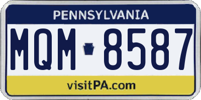PA license plate MQM8587