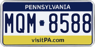 PA license plate MQM8588