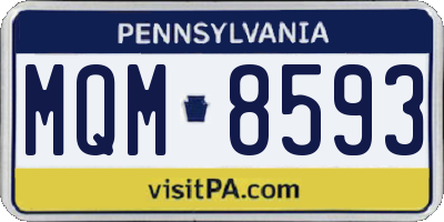 PA license plate MQM8593
