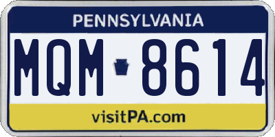 PA license plate MQM8614